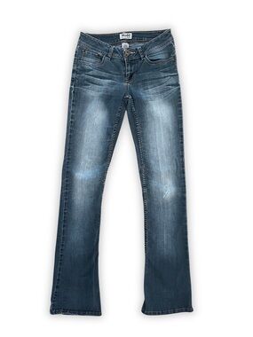 Vintage Y2K Mudd Low Rise Bootcut Jeans Embroidered Back Pockets Size 0